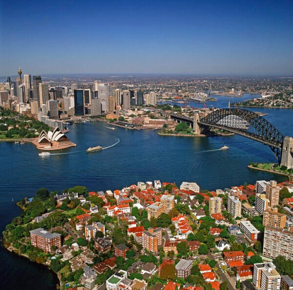 Aerial view of Sydney housing